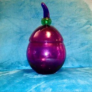 Modern Italian Blown Murano Glass Stemmed Candy Dishes or Display Covered